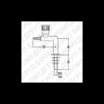 130102 Кран лабораторный д/технического газа О2 Гобразный д/установки в столешницу