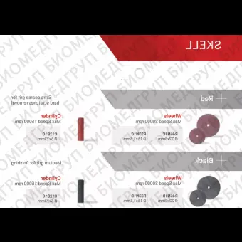 Полир SKELL Обработка CoCrсплавов и сплавов драг/мет. 1шт. Reddish Stone R46N1D 22 мм x 3 мм Черный Колесо