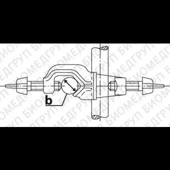 Узел крепежный, винт с изогнутой головкой в форме сердца M6/M8, d 16,5, угол 90, резьба 6, нержавеющая сталь, Bochem, 5300