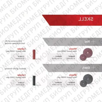 Полир SKELL Обработка CoCrсплавов и сплавов драг/мет. 1шт. Reddish Stone C12B1C 6 мм х 23 мм Красный Цилиндр